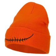 Skeleton Mouth Embroidered Long Beanie