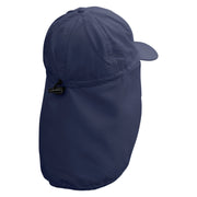 Blooming Lilac Embroidered Flap Hats - Navy OSFM