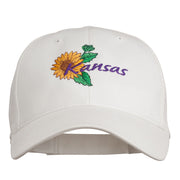 USA State Kansas Sunflower Embroidered Low Profile Cap