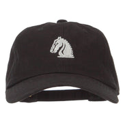 Chess Knight Symbol Embroidered Unstructured Washed Cap