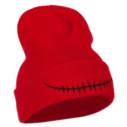 Skeleton Mouth Embroidered Long Beanie