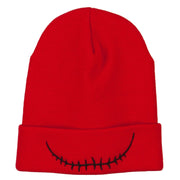 Skeleton Mouth Embroidered Long Beanie