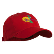 USA State Kansas Sunflower Embroidered Low Profile Cap