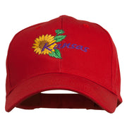 USA State Kansas Sunflower Embroidered Low Profile Cap