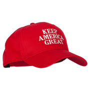 Keep America Great Three Line Letters Embroidered Solid Cotton Pro Style Cap