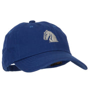 Chess Knight Symbol Embroidered Unstructured Washed Cap