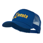 Karate Embroidered Mesh Trucker Cap