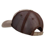 Licensed US Army Veteran Flag Embroidered Low Profile Special Cotton Mesh Cap - Khaki-Brown OSFM