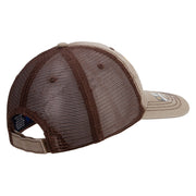 Licensed US Army Veteran Flag Embroidered Low Profile Special Cotton Mesh Cap - Khaki-Brown OSFM