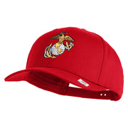 US Marine Corps Emblem Embroidered Solid Cotton Twill Pro Style Cap - Red OSFM
