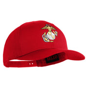 US Marine Corps Emblem Embroidered Solid Cotton Twill Pro Style Cap - Red OSFM