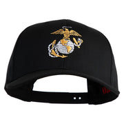 US Marine Corps Emblem Embroidered Solid Cotton Twill Pro Style Cap - Black OSFM