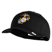 US Marine Corps Emblem Embroidered Solid Cotton Twill Pro Style Cap - Black OSFM