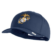 US Marine Corps Emblem Embroidered Solid Cotton Twill Pro Style Cap - Navy OSFM