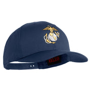 US Marine Corps Emblem Embroidered Solid Cotton Twill Pro Style Cap - Navy OSFM