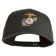 US Marine Corps Emblem Embroidered Solid Cotton Twill Pro Style Cap - Charcoal OSFM