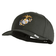 US Marine Corps Emblem Embroidered Solid Cotton Twill Pro Style Cap - Charcoal OSFM