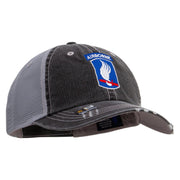 Licensed 173rd Airborne Brigade Combat Team Embroidered Low Profile Special Cotton Mesh Cap - Black OSFM