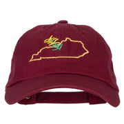 Kentucky Goldenrod with Map Embroidered Unstructured Washed Cap