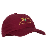 Kentucky Goldenrod with Map Embroidered Unstructured Washed Cap