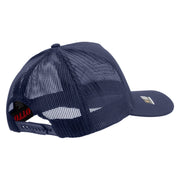 Licensed U.S. Army Veteran Flag Embroidered Twill 5 panel Mesh Back Cap - Navy OSFM