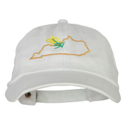 Kentucky Goldenrod with Map Embroidered Unstructured Washed Cap