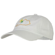 Kentucky Goldenrod with Map Embroidered Unstructured Washed Cap