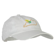 Kentucky Goldenrod with Map Embroidered Unstructured Washed Cap