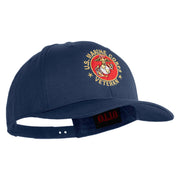 US Marine Corps Veteran Emblem Embroidered Solid Cotton Twill Pro Style Cap - Navy OSFM