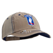 Licensed 173rd Airborne Brigade Combat Team Embroidered Low Profile Special Cotton Mesh Cap - Khaki OSFM
