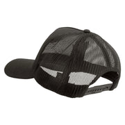 Licensed U.S. Army Veteran Flag Embroidered Twill 5 panel Mesh Back Cap - Charcoal OSFM