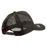Licensed U.S. Army Veteran Flag Embroidered Twill 5 panel Mesh Back Cap - Charcoal OSFM