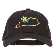 Kentucky Goldenrod with Map Embroidered Unstructured Washed Cap