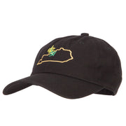 Kentucky Goldenrod with Map Embroidered Unstructured Washed Cap