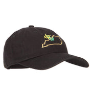 Kentucky Goldenrod with Map Embroidered Unstructured Washed Cap