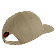 US Marine Corps Veteran Emblem Embroidered Solid Cotton Twill Pro Style Cap - Khaki OSFM