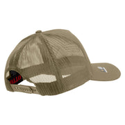 Licensed U.S. Army Veteran Flag Embroidered Twill 5 panel Mesh Back Cap - Khaki OSFM