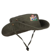 Hiking Map Patched Washed Hunting Hat