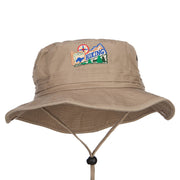 Hiking Map Patched Washed Hunting Hat