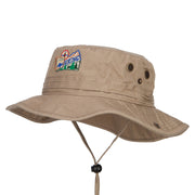 Hiking Map Patched Washed Hunting Hat