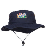 Hiking Map Patched Washed Hunting Hat