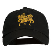 Knight on Horseback Embroidered Washed Cap