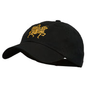 Knight on Horseback Embroidered Washed Cap