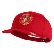 US Marine Corps Retired Emblem Embroidered Solid Cotton Twill Pro Style Cap - Red OSFM
