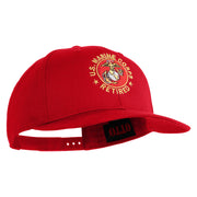 US Marine Corps Retired Emblem Embroidered Solid Cotton Twill Pro Style Cap - Red OSFM