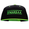 Retro Neon Green Kwanzaa Embroidered Wool Blend 2 Tone Cap