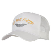 US Army Aviator Embroidered Solid Cotton Mesh Pro Cap