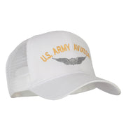 US Army Aviator Embroidered Solid Cotton Mesh Pro Cap