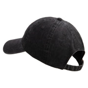 Licensed U.S. Army Veteran Flag Embroidered Washed Solid Pigment Dyed Cotton Twill Brass Buckle Cap - Black OSFM