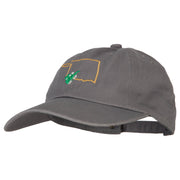 Oklahoma Mistletoe with Map Embroidered Unstructured Washed Cap